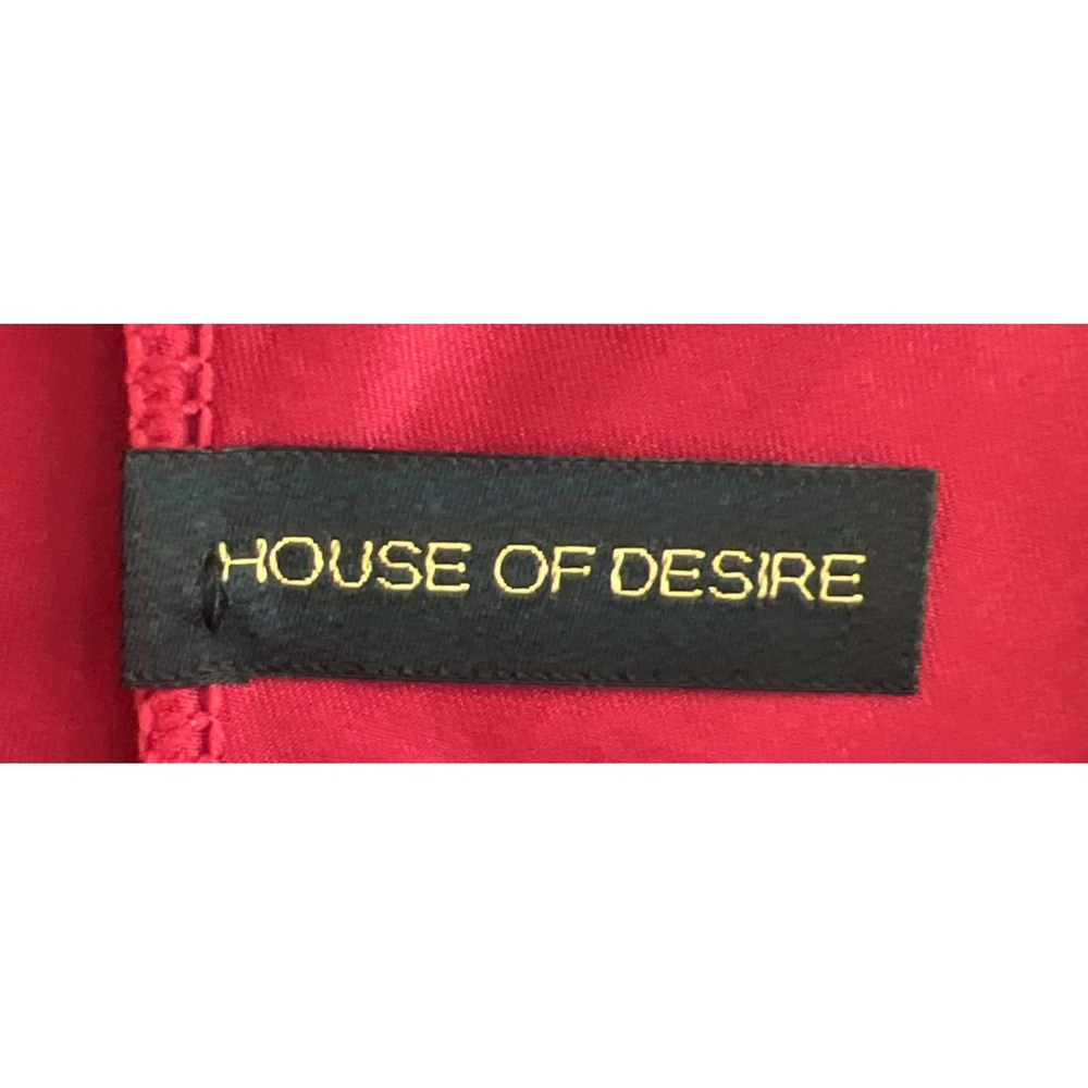 House of Desire Vera Lace Strappy Back Cheeky Panty Red Black Size Medium NWT - Picture 5 of 7